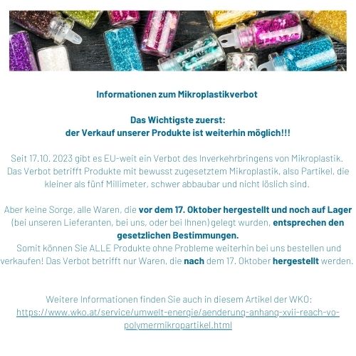 - Textbilder - Mikroplastikverbot